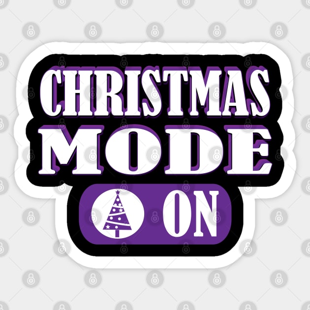 Christmas Mood Mode On 2, Violet Sticker by K0tK0tu